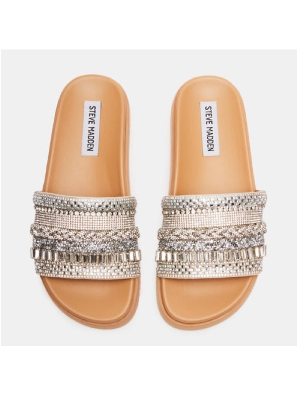 Steve Madden Milina rhinestone slide sandals 7.5